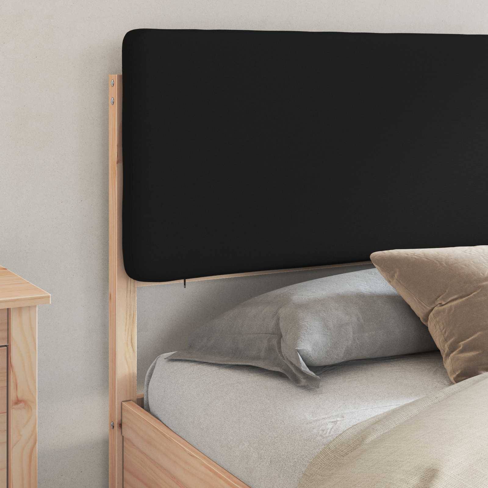 vidaXL Bettgestell mit gepolstertem Kopfteil Schwarz 200 x 200 cm