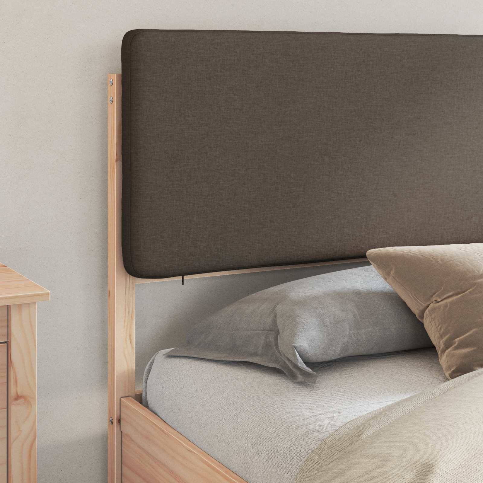 vidaXL Bettgestell mit gepolstertem Kopfteil Taupe 200 x 200 cm