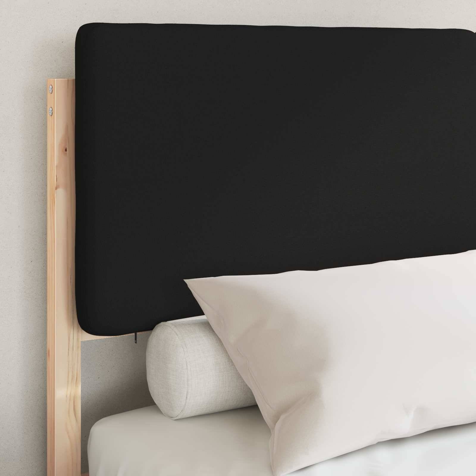 vidaXL Bettgestell mit gepolstertem Kopfteil Schwarz 150 x 200 cm
