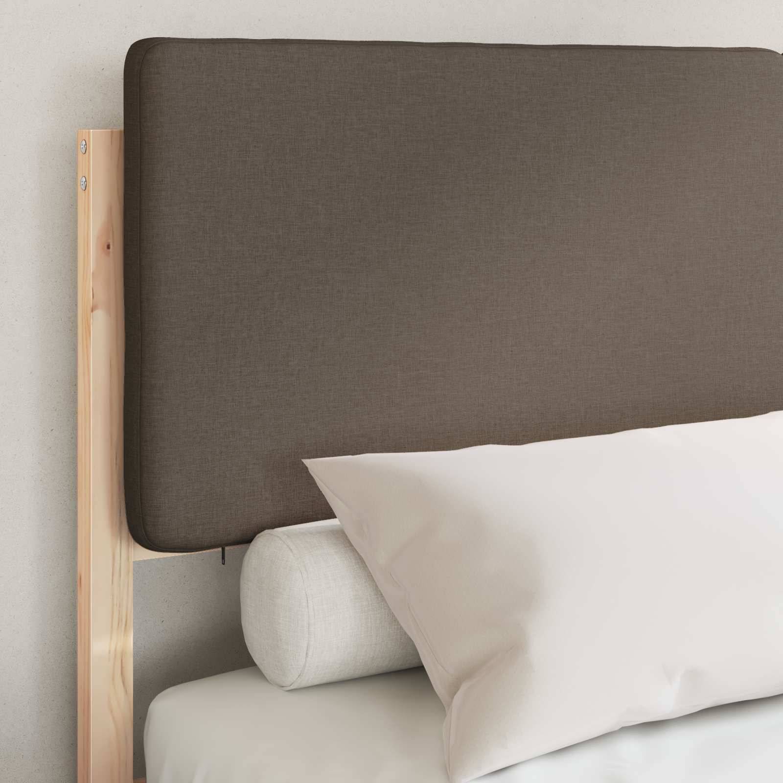 vidaXL Bettgestell mit gepolstertem Kopfteil Taupe 135 x 190 cm