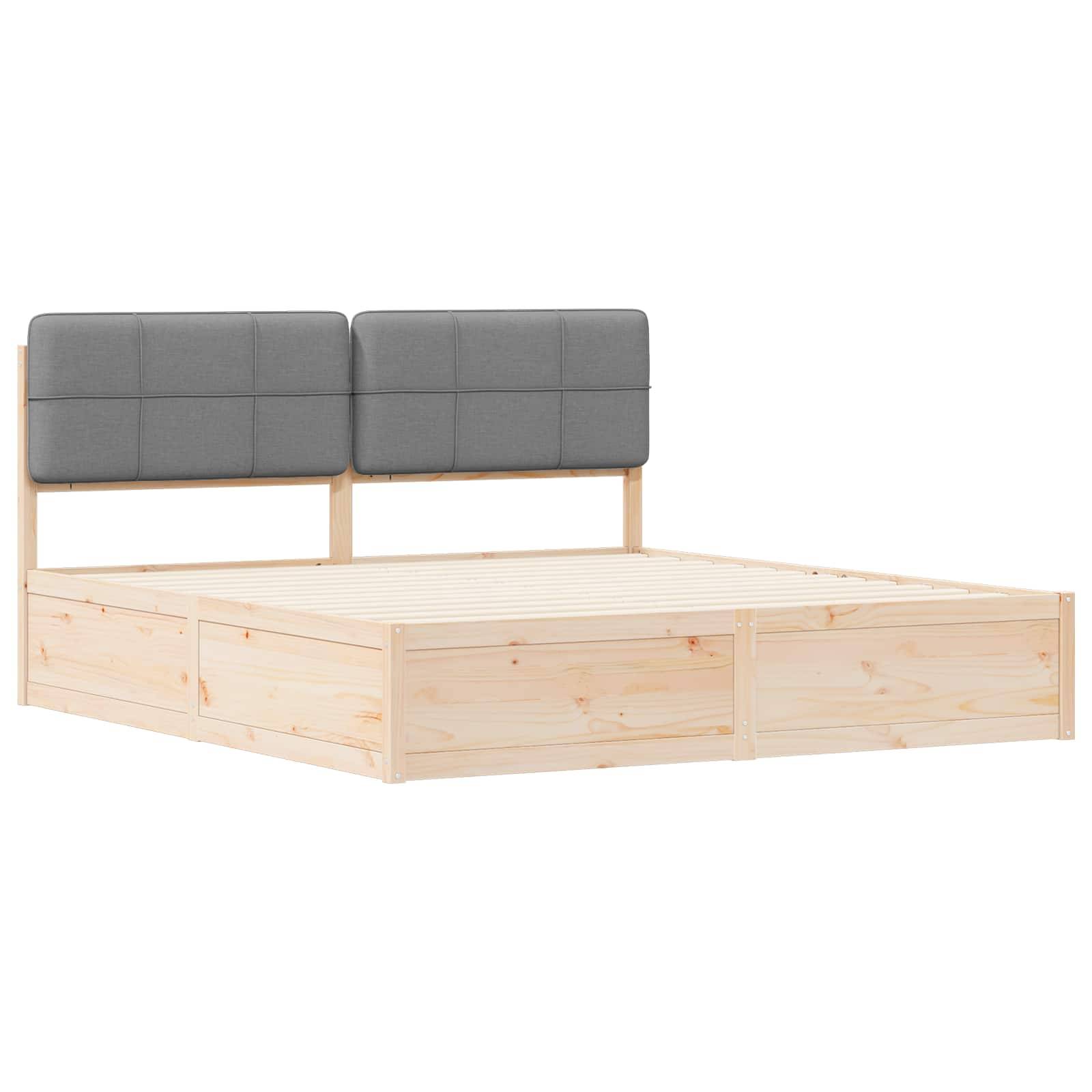 vidaXL Bettgestell mit gepolstertem Kopfteil Hellgrau 200 x 200 cm