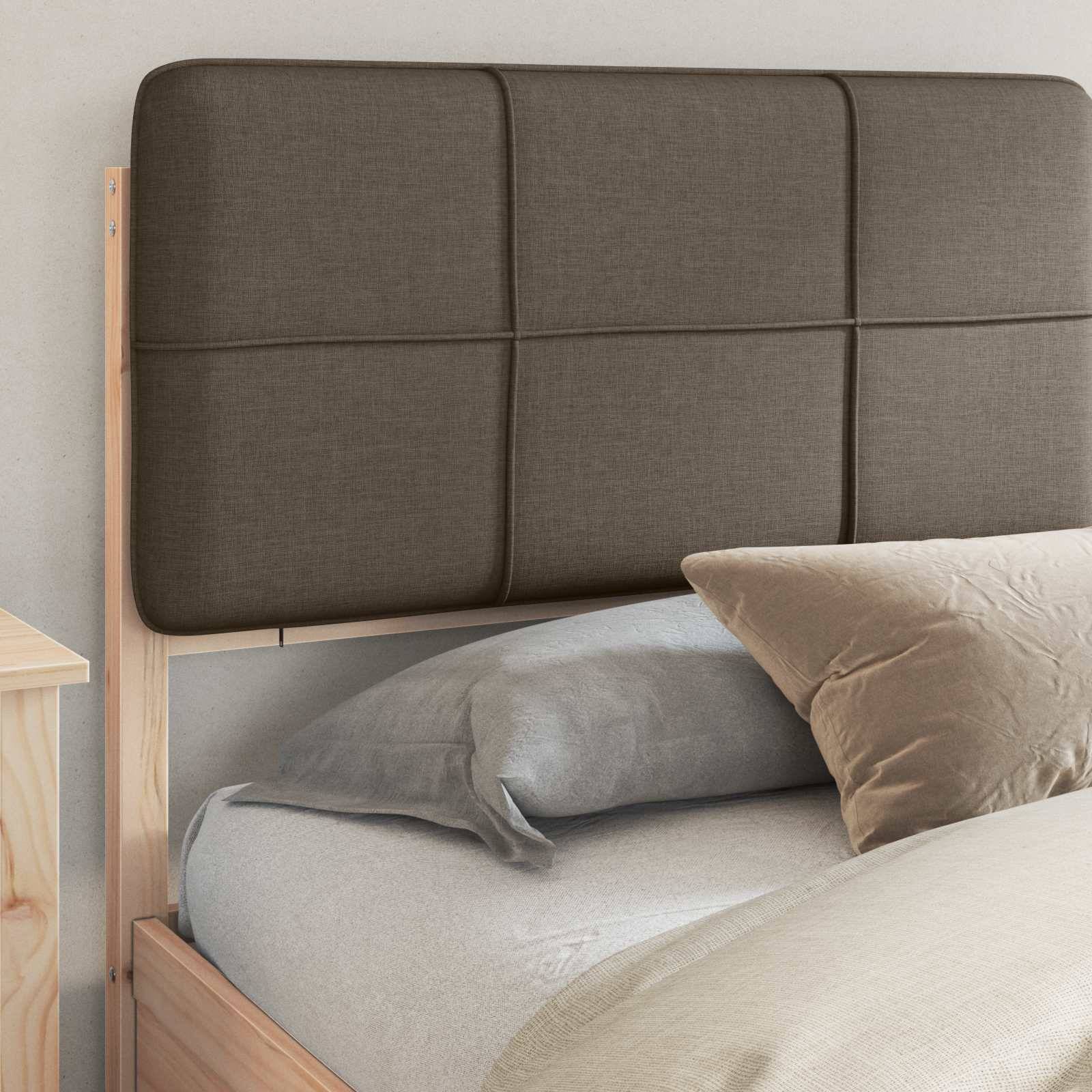 vidaXL Bettgestell mit gepolstertem Kopfteil Taupe 200 x 200 cm