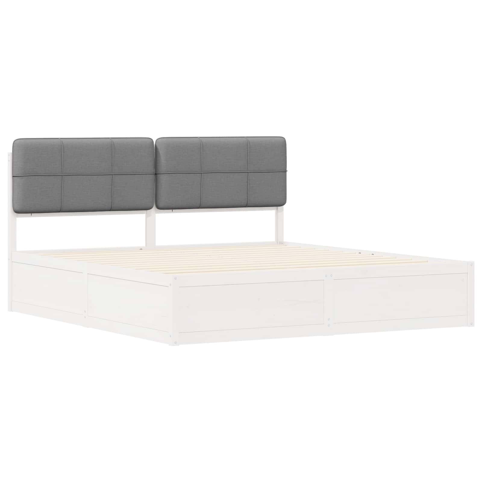 vidaXL Bettgestell mit gepolstertem Kopfteil Hellgrau 180 x 200 cm