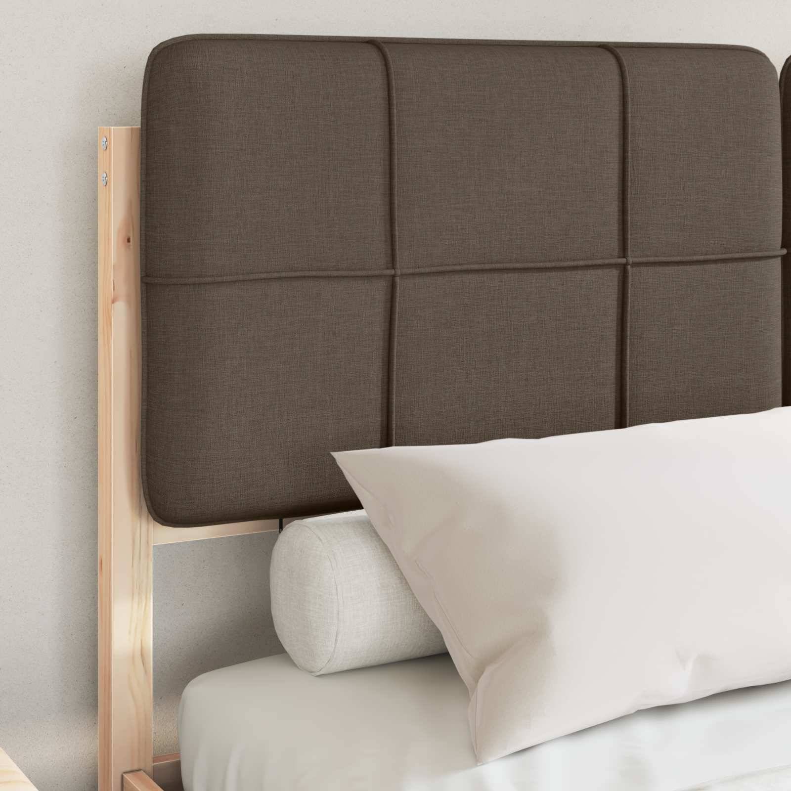vidaXL Bettgestell mit gepolstertem Kopfteil Taupe 140 x 200 cm