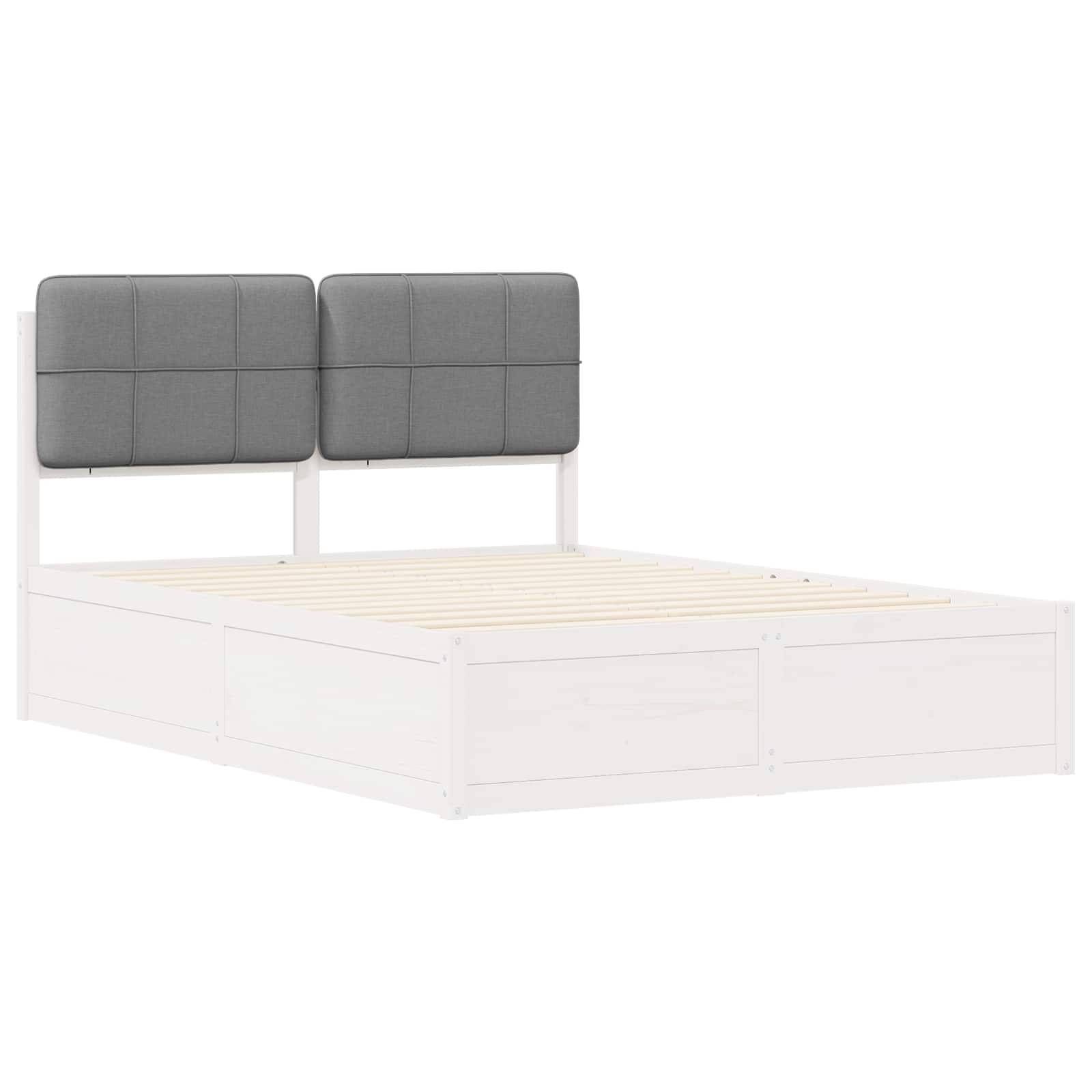 vidaXL Bettgestell mit gepolstertem Kopfteil Hellgrau 140 x 190 cm