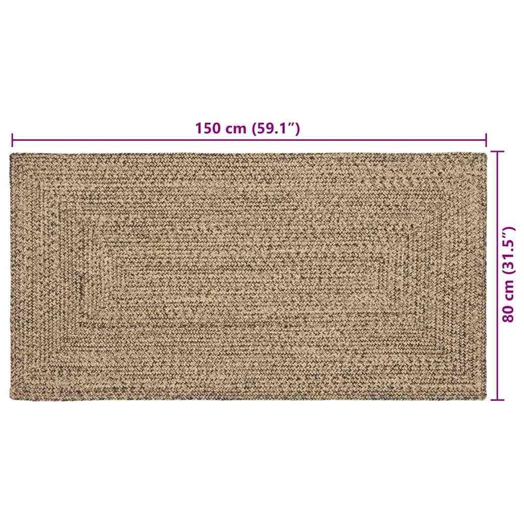 vidaXL Bereichsteppiche Natürlich und Schwarz 80 x 150 cm Jute