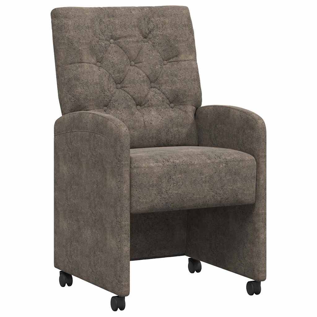 vidaXL Esszimmerstühle mit Rollen 2 pcs Dunkelgrau 58 x 67 x 97 cm
