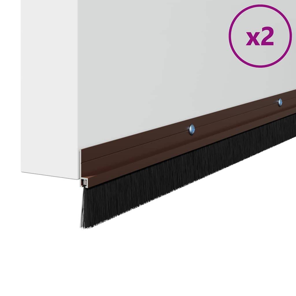 vidaXL Aufsteck Türbürstendichtungen 2 pcs Braun 100 cm