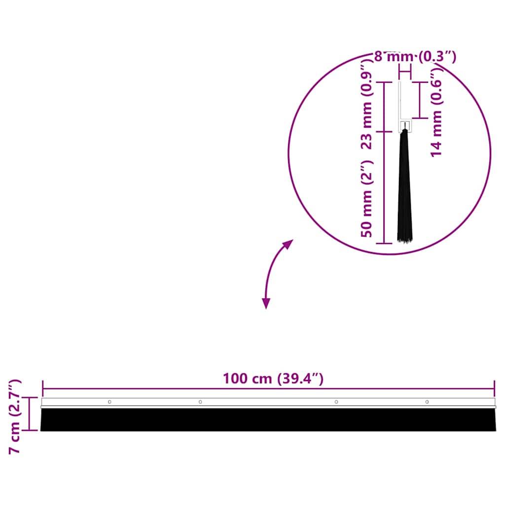Diagramm einer Bürstendichtung mit Abmessungen: 100 cm (39,4