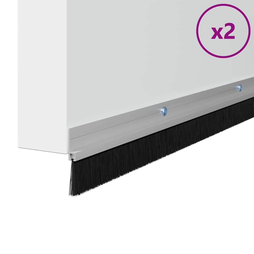 vidaXL Aufsteck Türbürstendichtungen 2 pcs Silber 100 cm