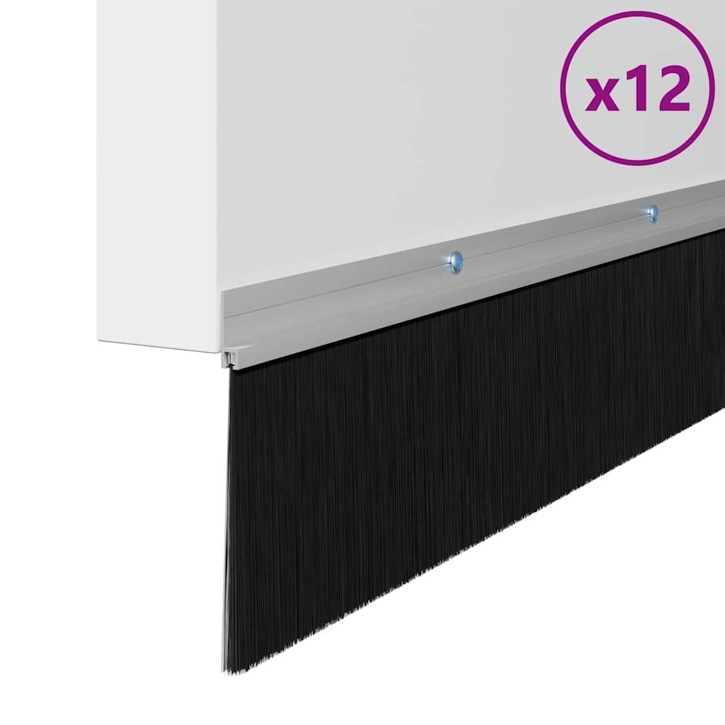 Ein weißer Türbesen mit schwarzen Borsten und silberner Befestigungsplatte. Ein lila Kreis mit 'x12' zeigt die Mengenangabe an.