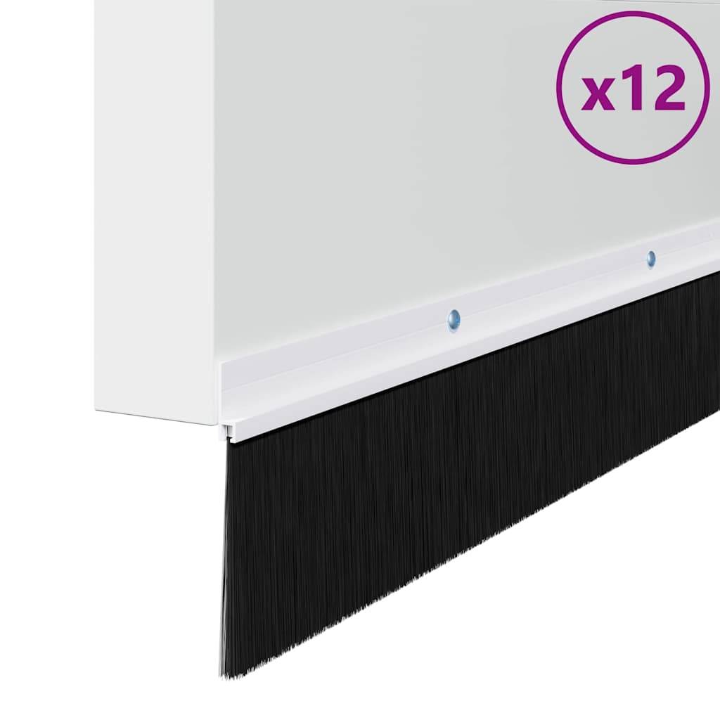 vidaXL Aufsteck Türbürstendichtungen 12 pcs Weiß 100 cm