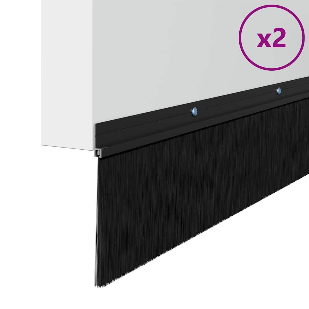 vidaXL Aufsteck Türbürstendichtungen 2 pcs Schwarz 100 cm
