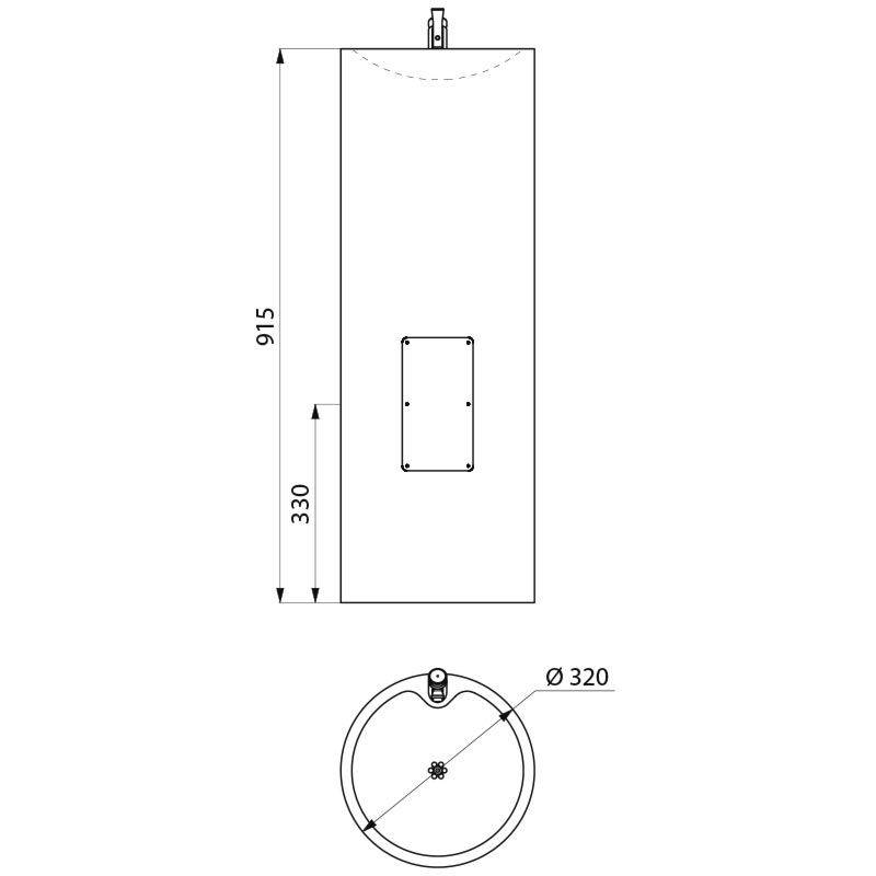 Delabie Trinkbrunnen ILHA bodenstehend H 915 Edelstahl 1.4301 sat
