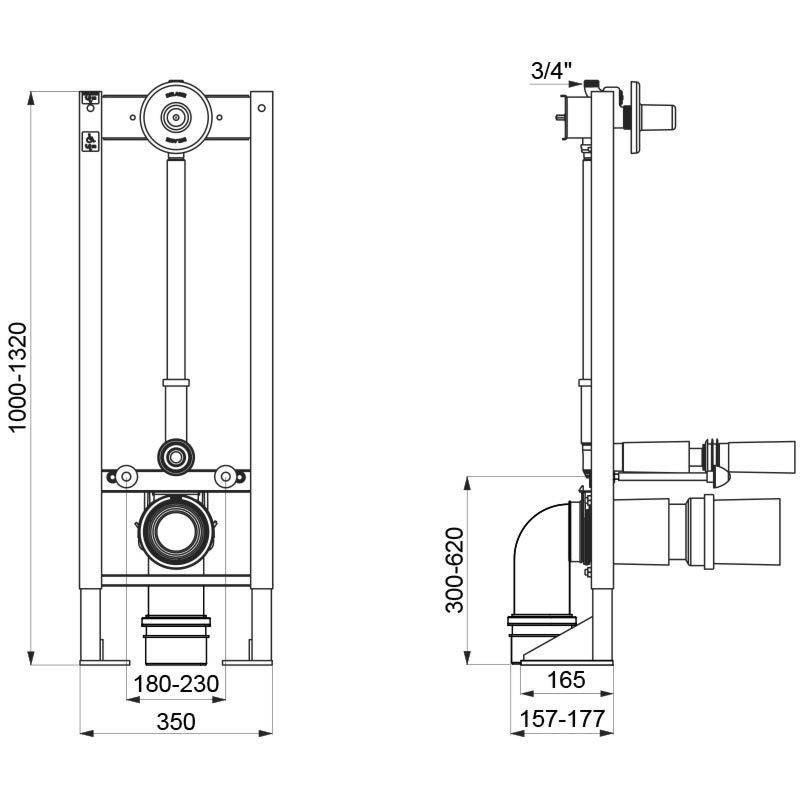Delabie Inst.Sys T.FIX3 WC 10-35 u. 70-130mm D110 selbsttrg. Set 1/2