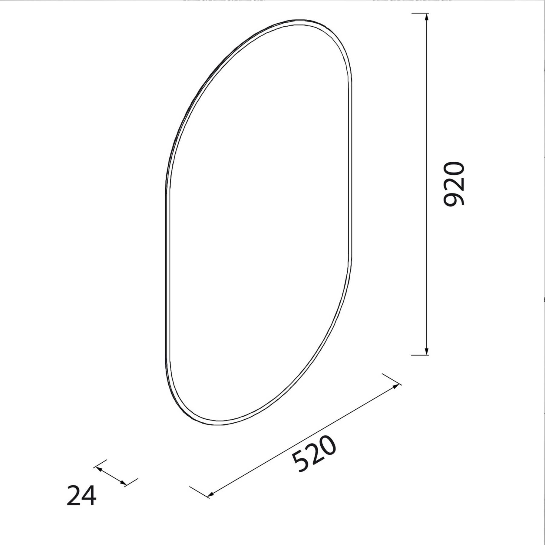 Salgar Spiegel OLIMPIA 920 Vertikal mit Led-Leuchte (20 W) IP44 BLACK VELVET 920 x 520 x 30 mm