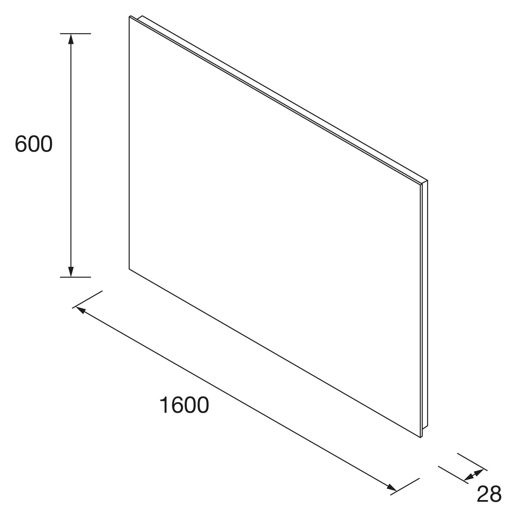Salgar Spiegel REFLEXO 1600 horizontal vertikal mit LED-Leuchte (4,4 W/m - 4000ºK) IP44 1600 x 600 mm