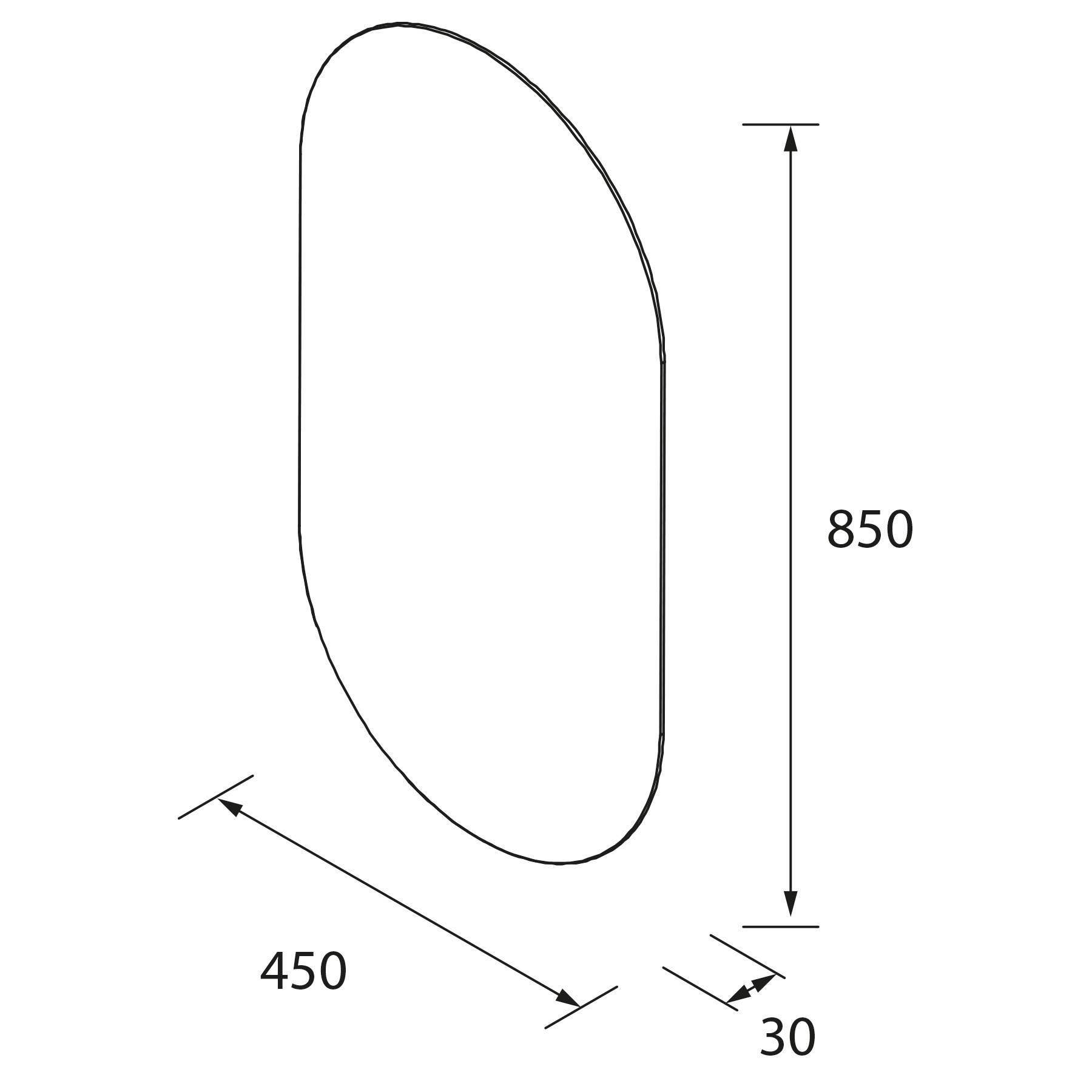 Salgar Spiegel Thais Vertikal mit LED-Licht