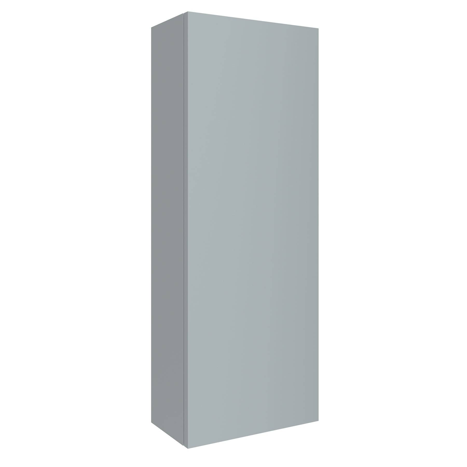 Eine hohe, rechteckige, schlichte graue Tür, die aufrecht steht und keine sichtbaren Merkmale oder Griffe aufweist, die ein minimalistisches Design vermittelt.