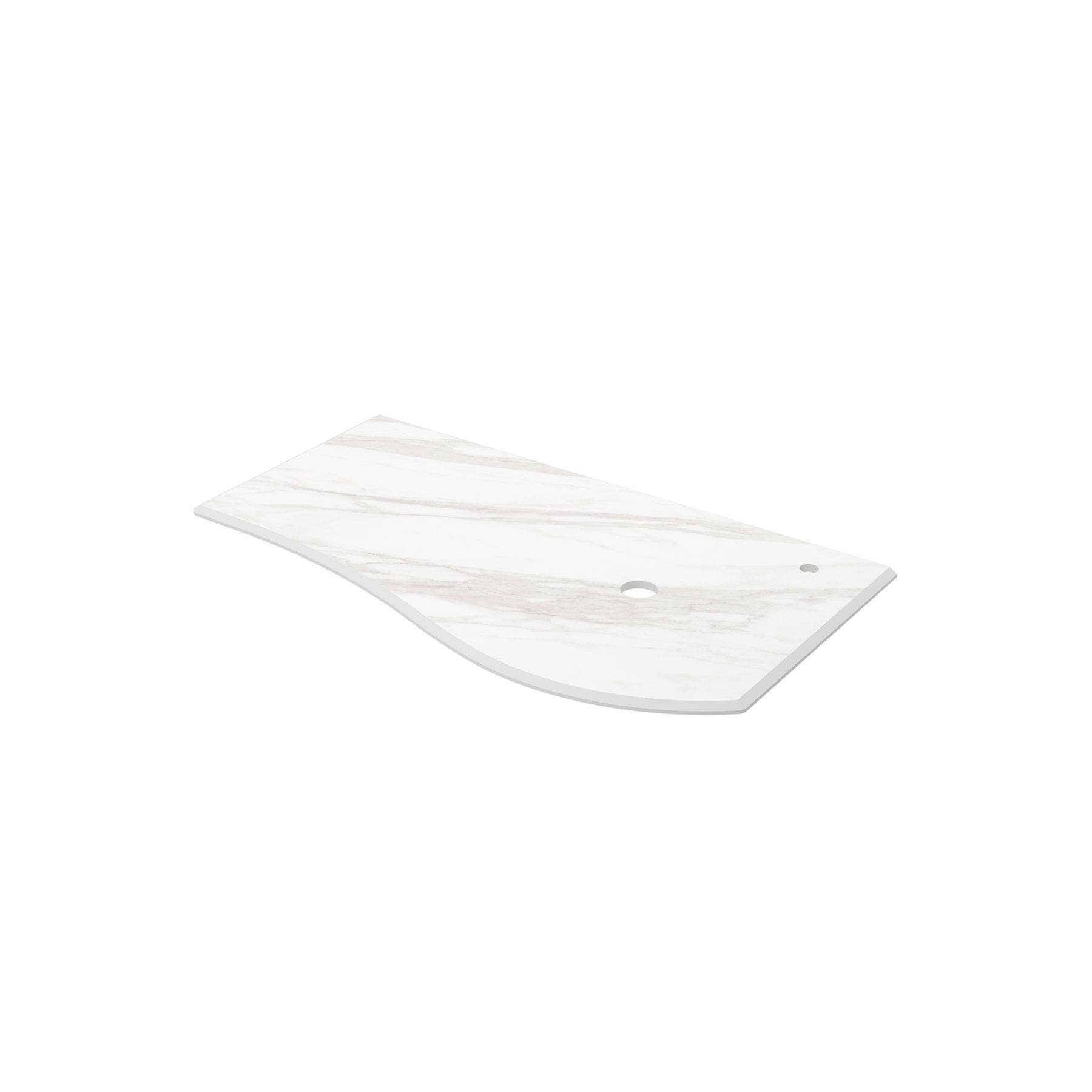 Salgar Waschtischplatten MAM 900 links für Aufsatzbecken WEIßER MARMOR 910 x 12 x 510 mm