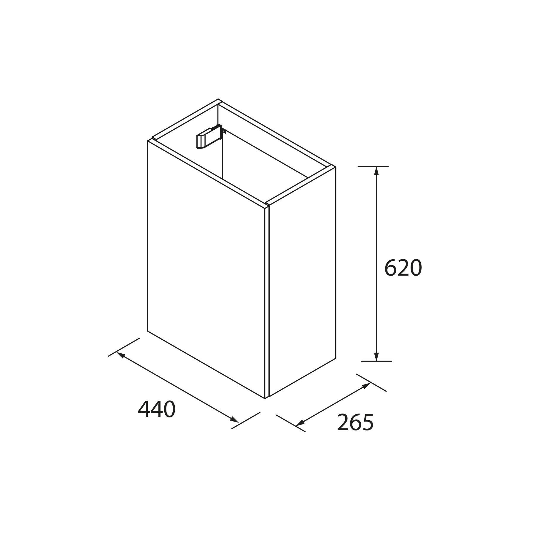 Salgar Badezimmermöbel AIDA 440 1 Tür mit Soft-Close MACCHIATO 440 x 263 x 620 mm