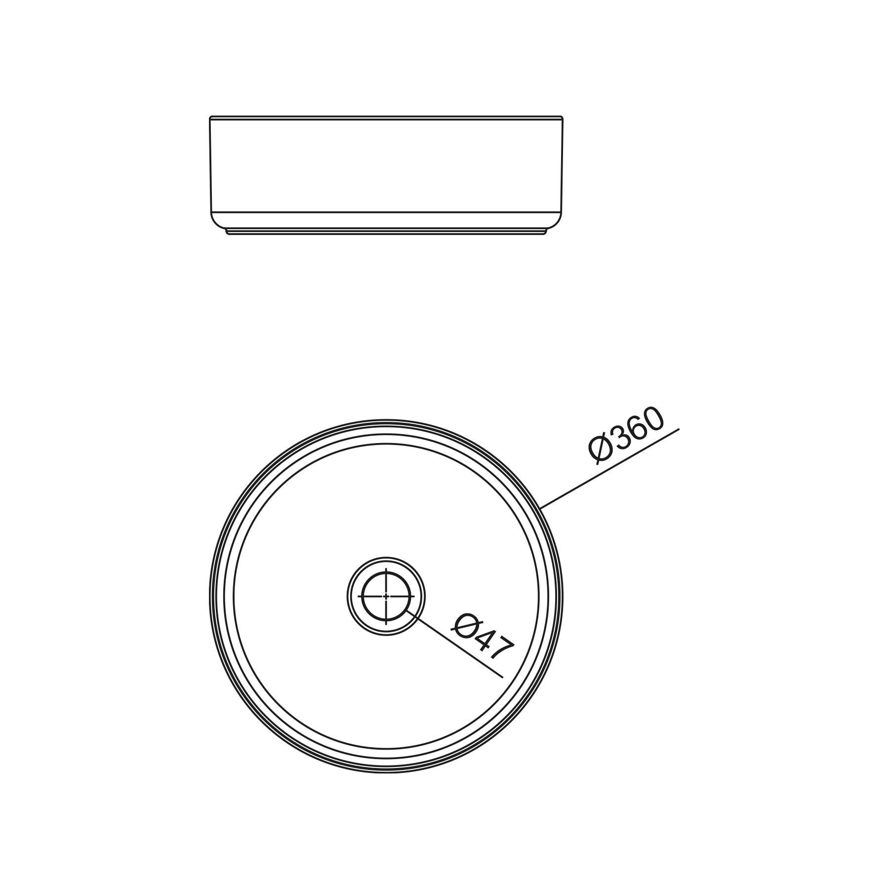 Salgar Waschschale KANDY MATT-SCHWARZ 360 x 360 x 120 mm