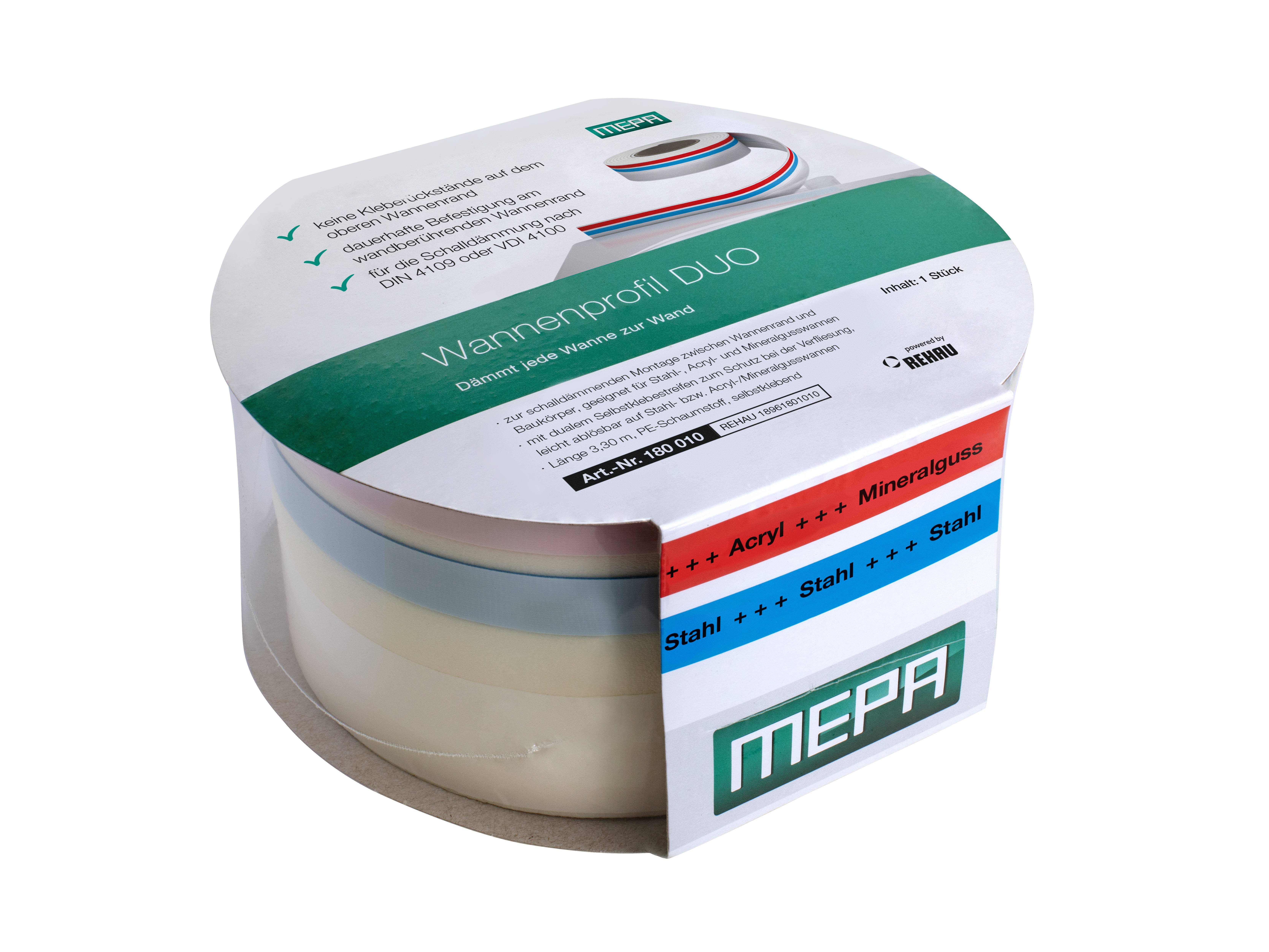 Kreisförmige Produktverpackung mit der Beschriftung 