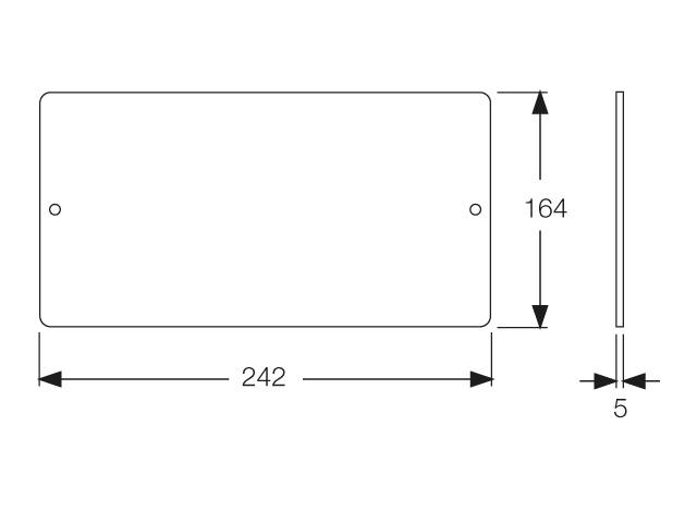 Ein Rechteck mit beschrifteten Abmessungen: Breite '242' und Höhe '164'.