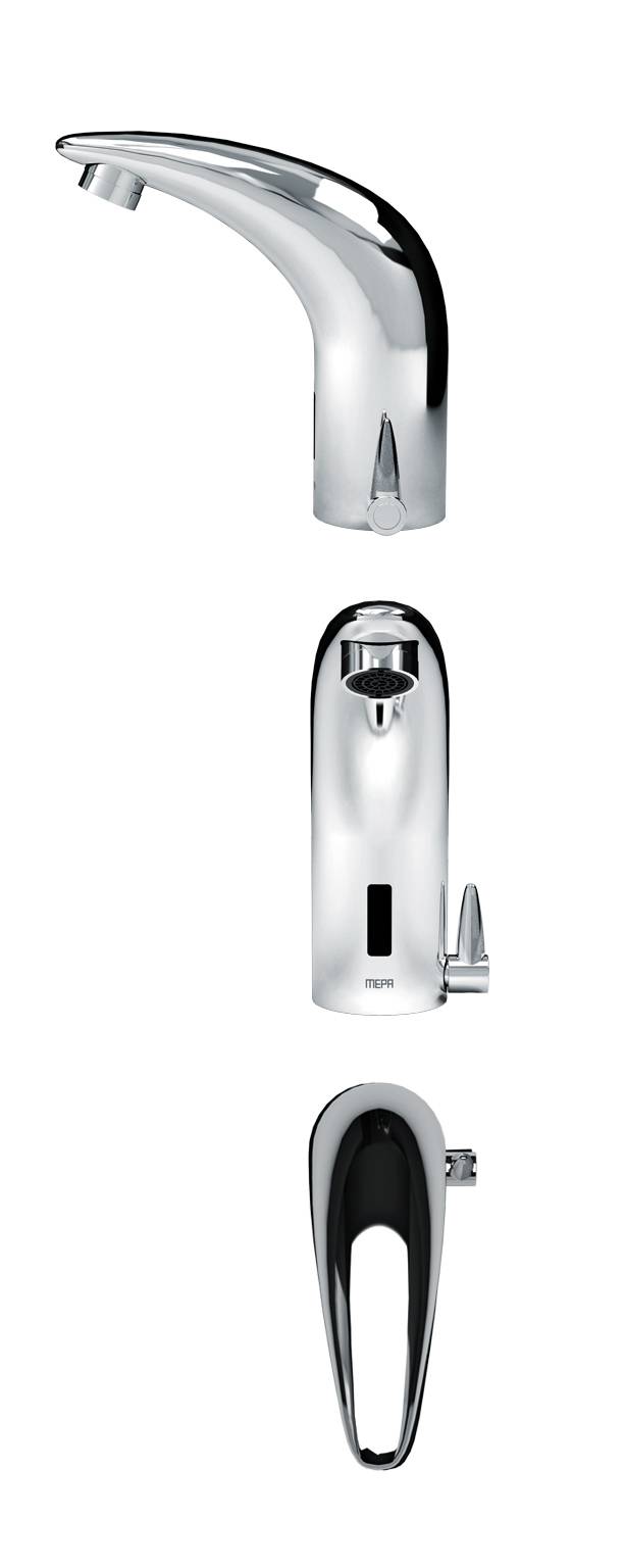 Ein schlanker, zylindrischer automatischer Seifenspender mit Sensor und Chrom-Finish, konzipiert für moderne Badezimmer oder Küchen.