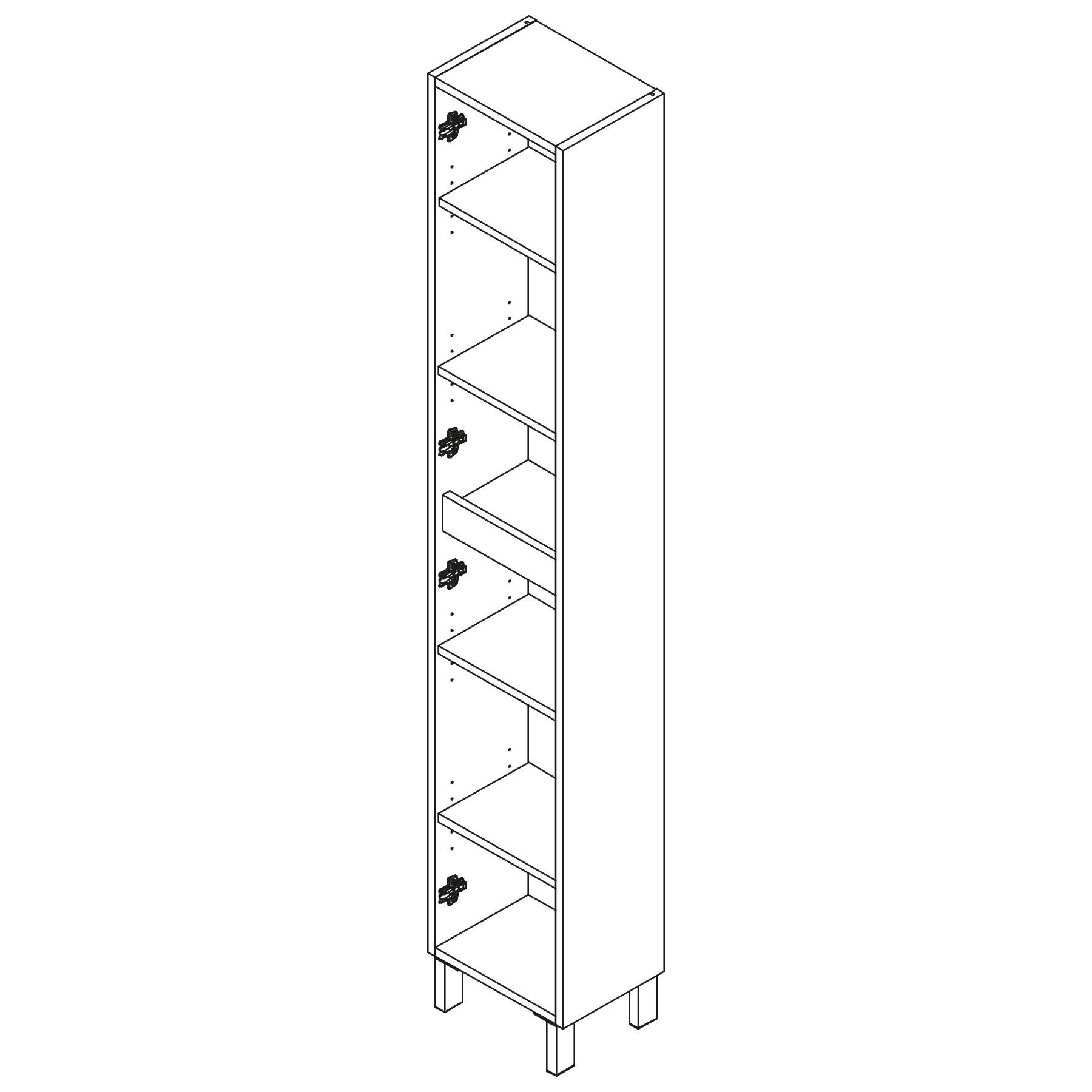 Salgar Hochschrank INFINITY 2 Türen NATURAL 300 x 1810 x 240 mm