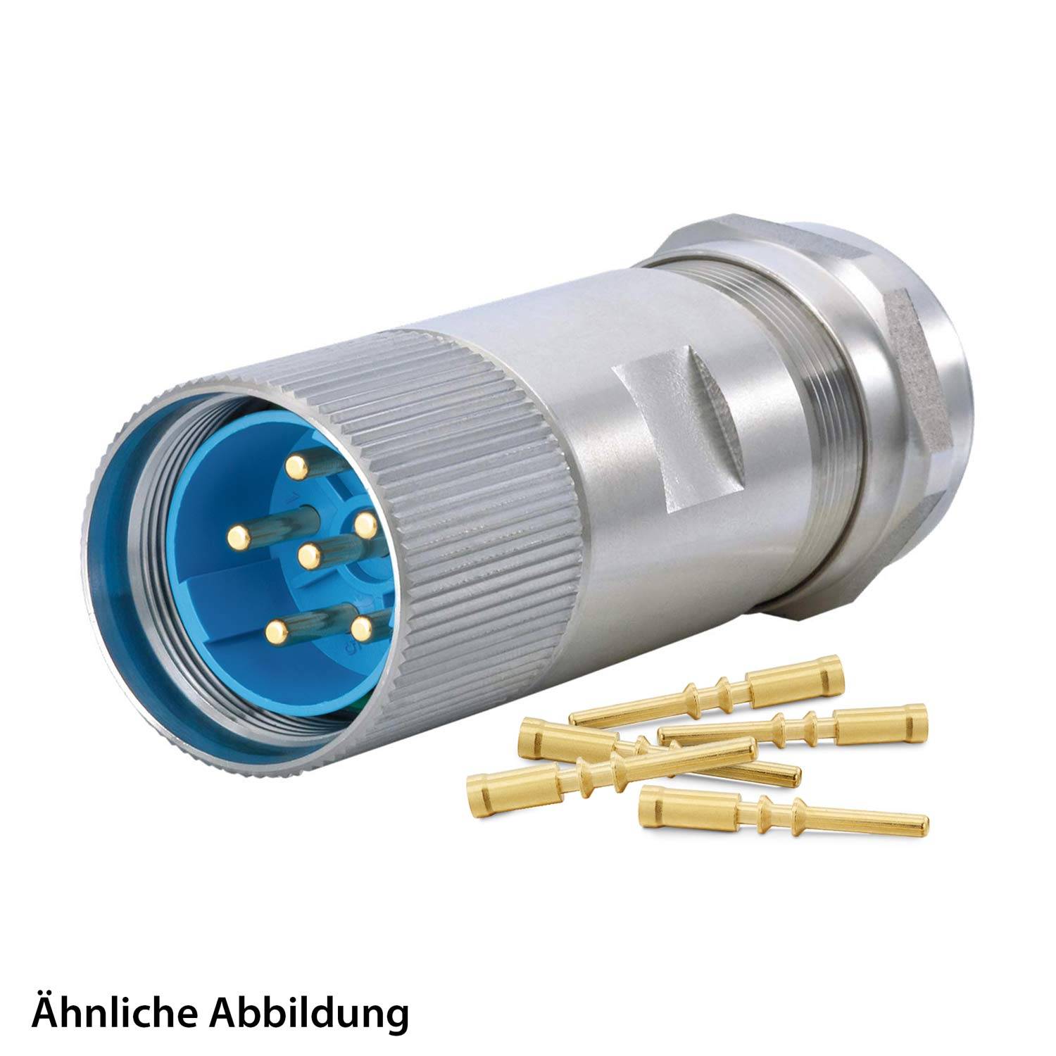 799921206K HUMMEL SET inkl. Kontakte M23 Leistung INOX Kabelsteckverbinder Crimpeinsatz gerade Polzahl 3+4+PE, Stift