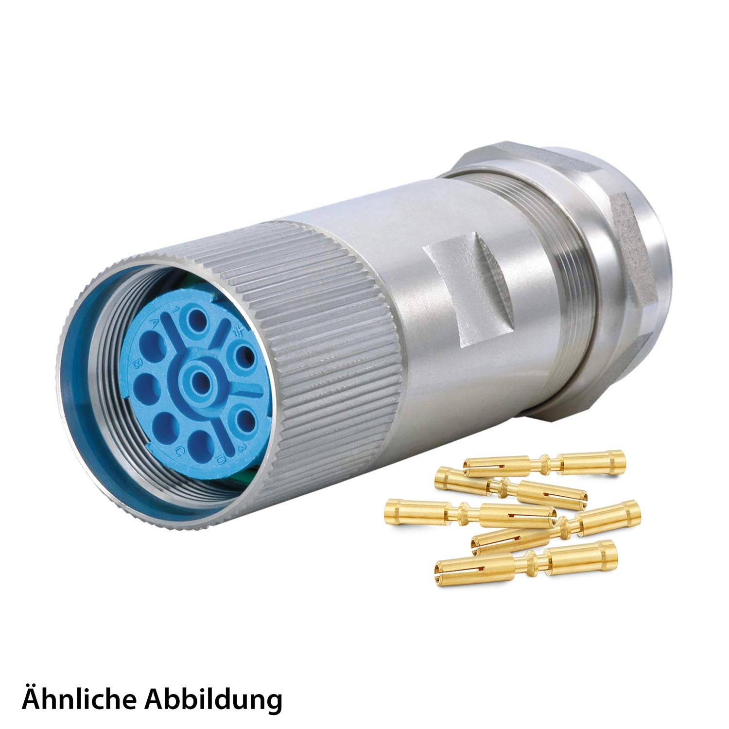 799921186K HUMMEL SET inkl. Kontakte M23 Leistung INOX Kabelsteckverbinder Crimpeinsatz gerade Polzahl 3+5+PE, Buchse