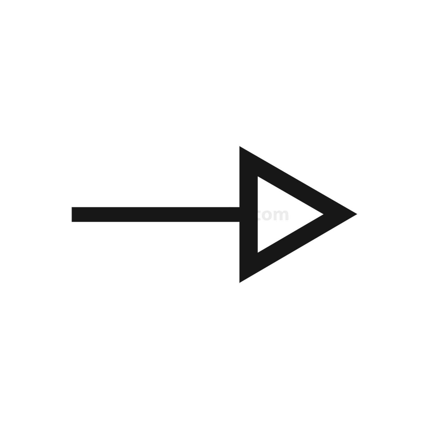 Ein nach rechts weisender Pfeil auf weißem Hintergrund.