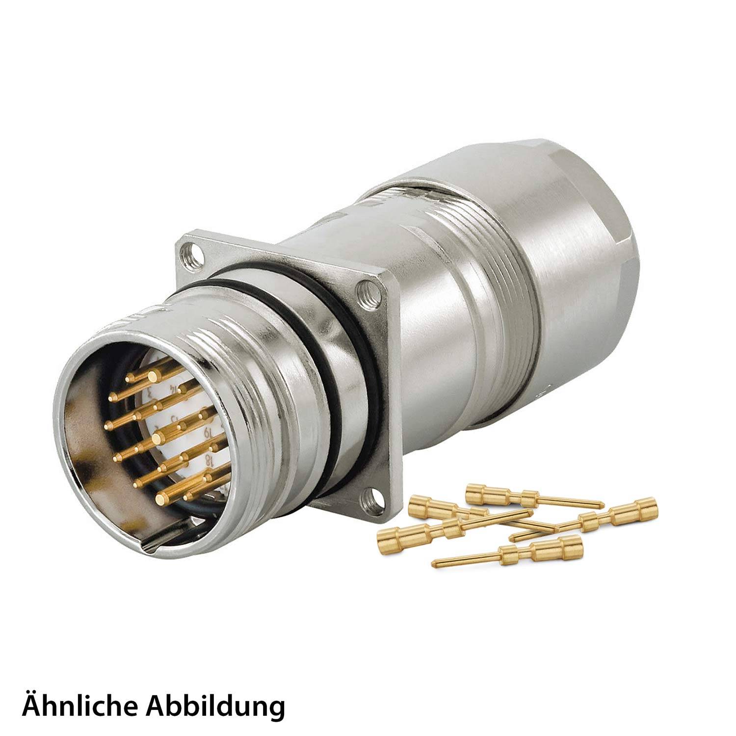 799912183K HUMMEL SET inkl. Kontakte M23 Signal Wanddurchführung Kupplung, Crimpein. gerade Polzahl 9-pol. 1+8, Stift