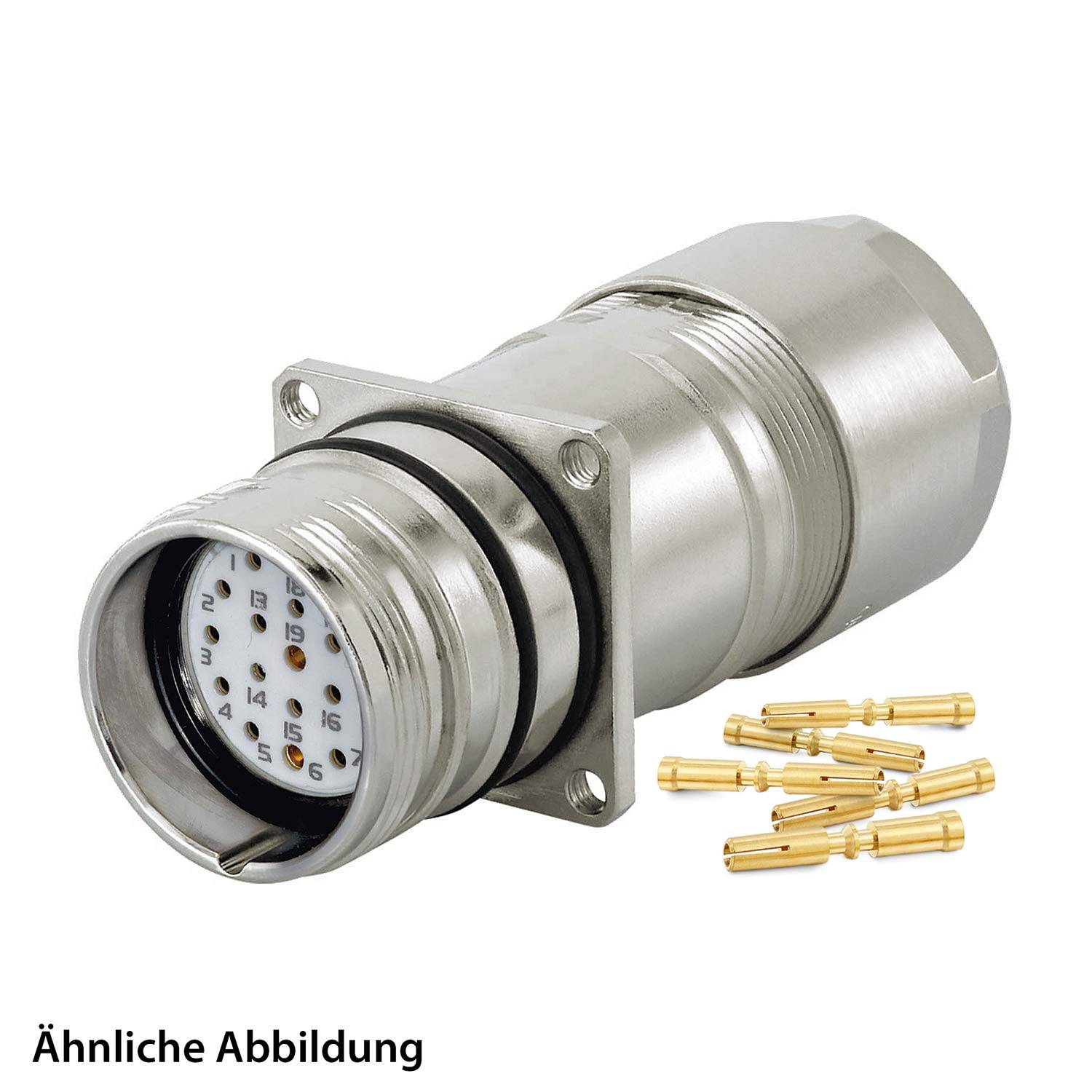 799912210K HUMMEL SET inkl. Kontakte M23 Signal Wanddurchführung Kupplung, Crimpein. gerade Polzahl 12-pol., Buchse