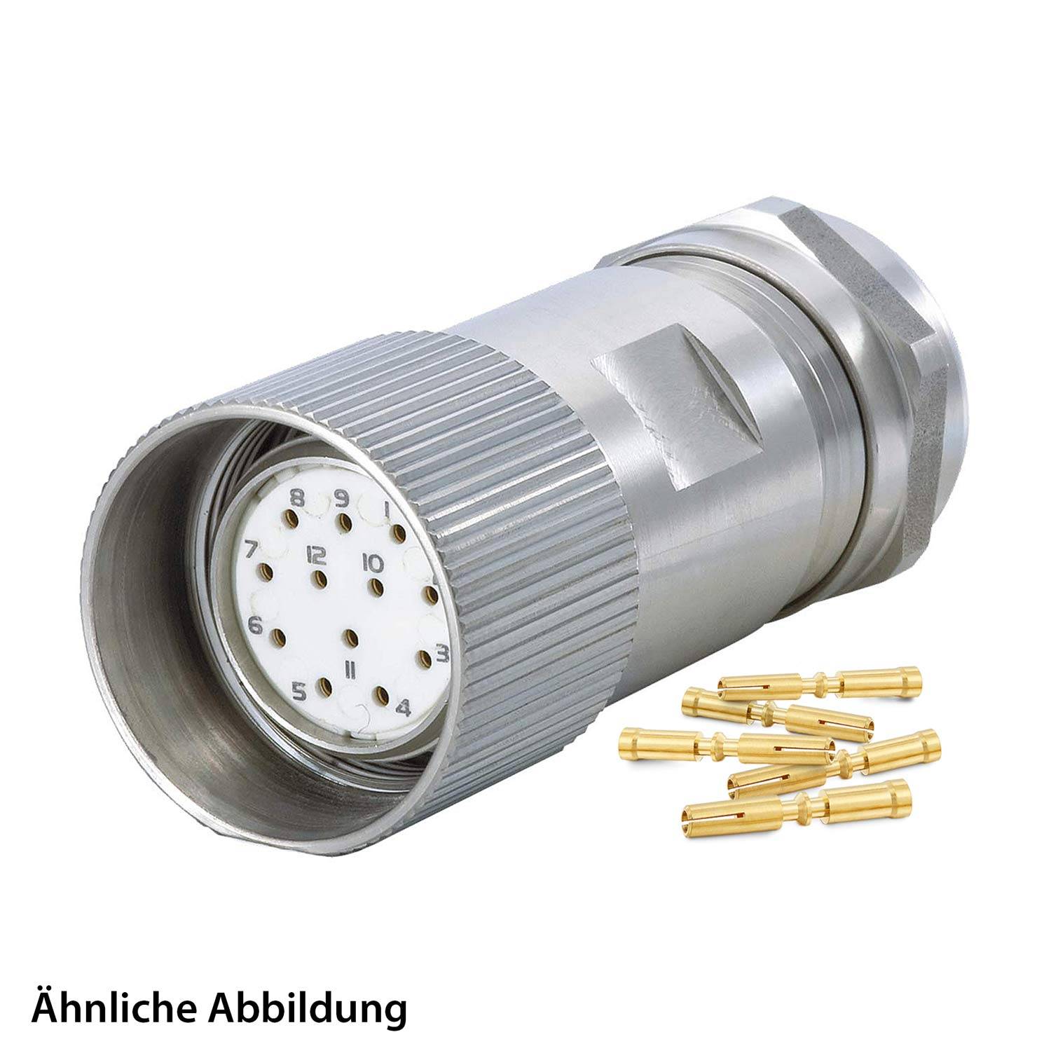 799919854K HUMMEL SET inkl. Kontakte M23 Signal INOX Kabelsteckverbinder EMV, Crimpein. gerade Polzahl 16-pol., Buchse