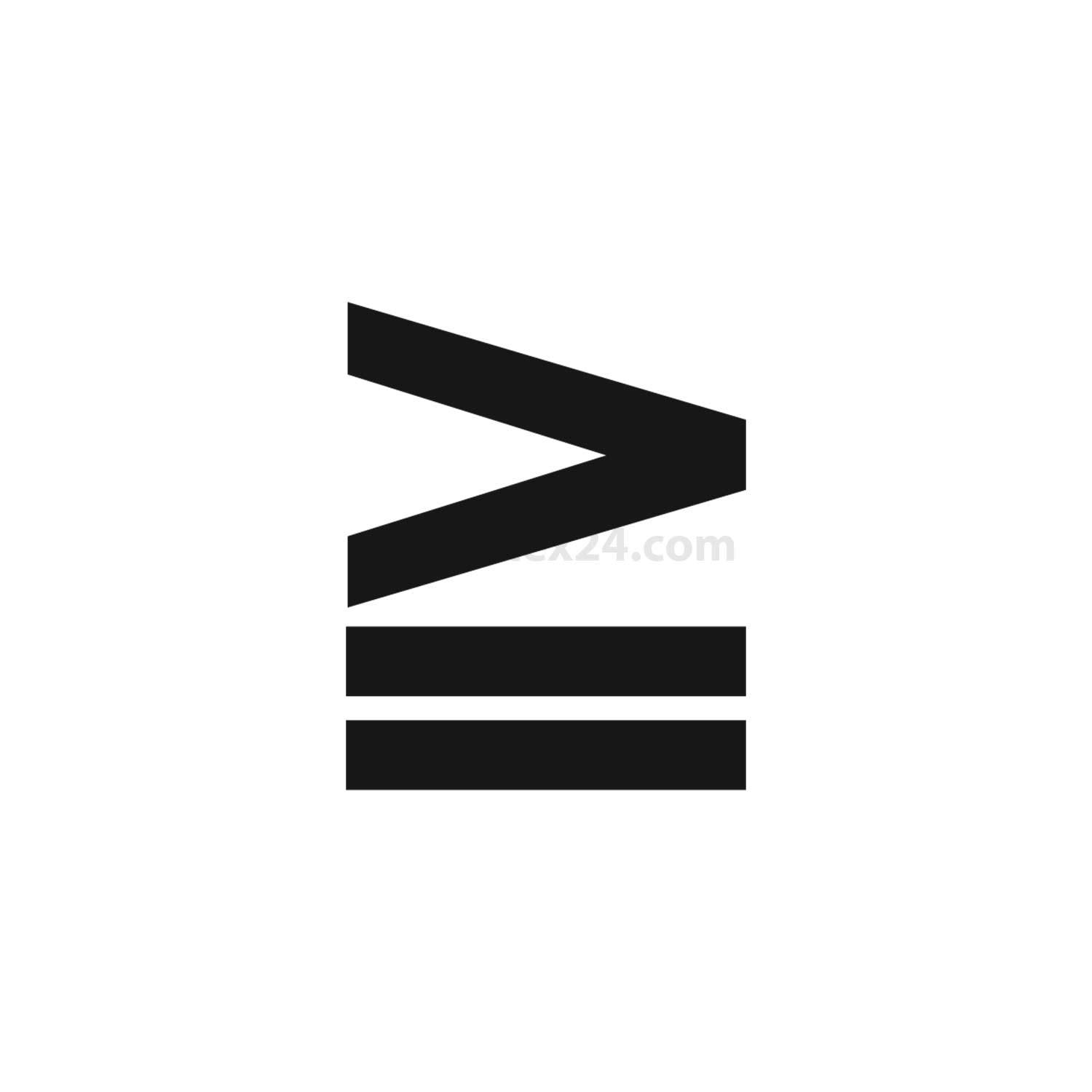 Ein Logo mit einer stilisierten abstrakten Form, die einer Reihe von übereinander gestapelten, schrägen Linien ähnelt und möglicherweise Balance oder Gleichgewicht symbolisiert.