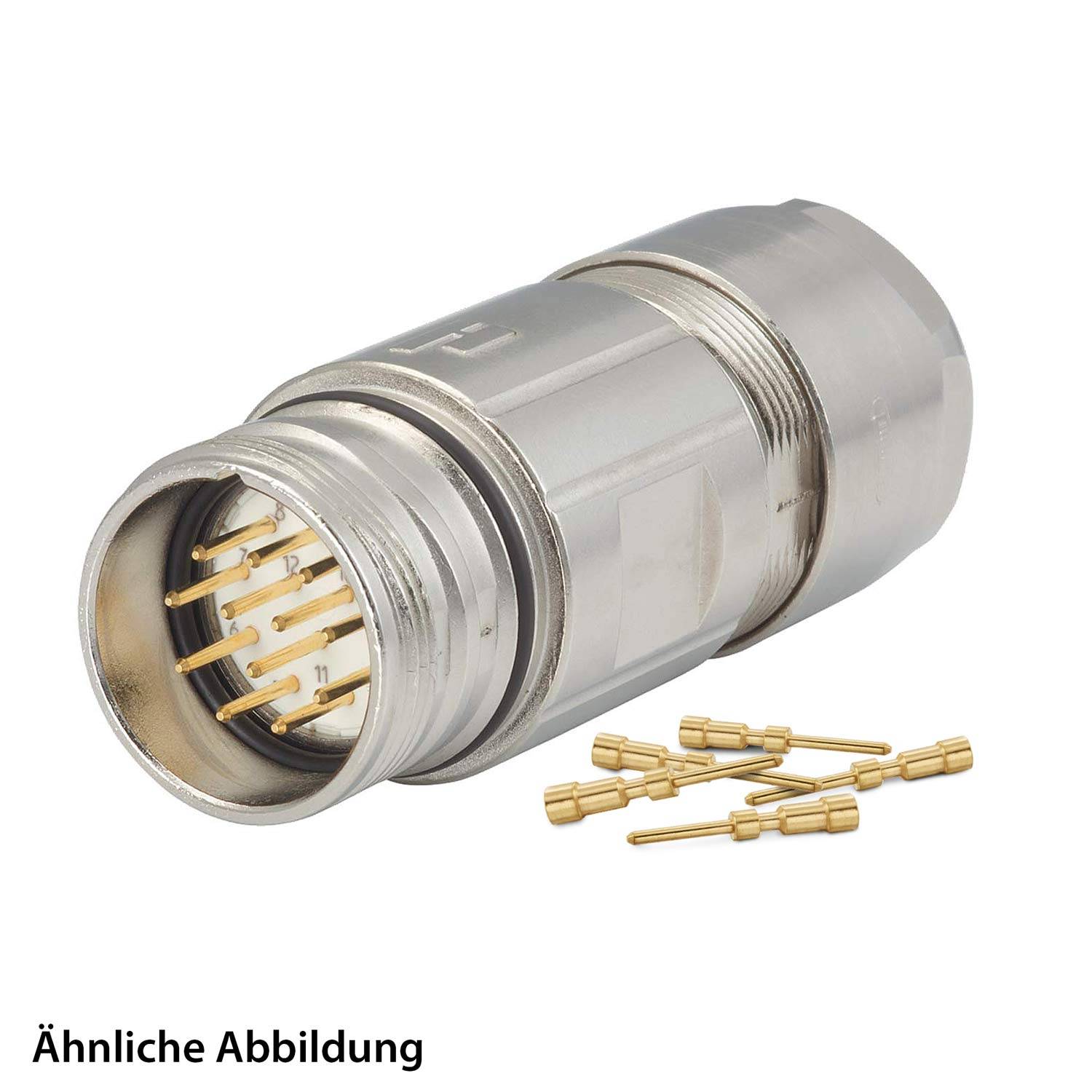 799911827K HUMMEL SET inkl. Kontakte M23 Signal Kupplungssteckverbinder, Crimpeinsatz gerade Polzahl 12-pol., Stift