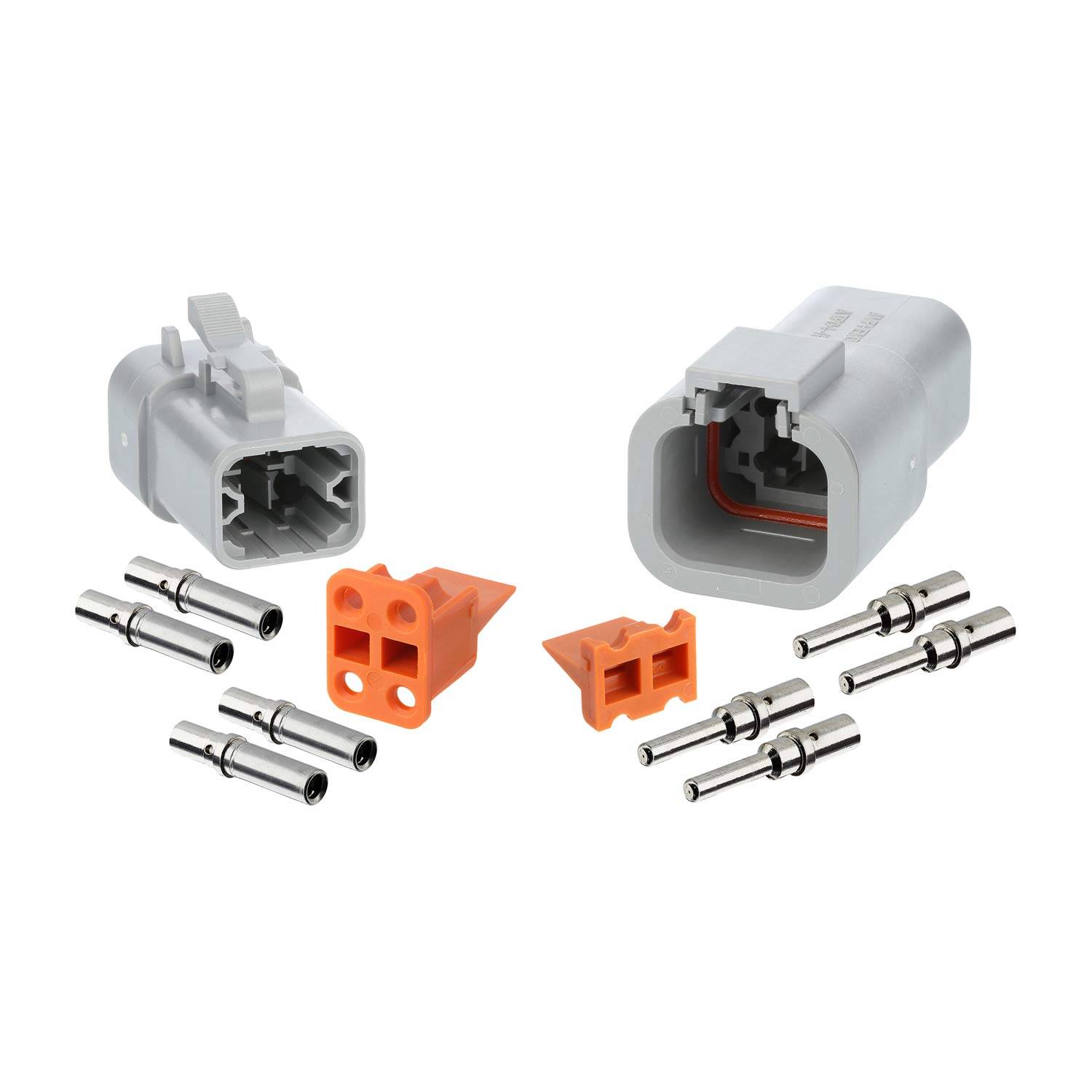 ATP4PS-CKIT Amphenol AS-4SM/F 114 SET-Steckverbindung ATP-Serie 1xStift/1xBuchse, 4-polig, Crimpanschluss