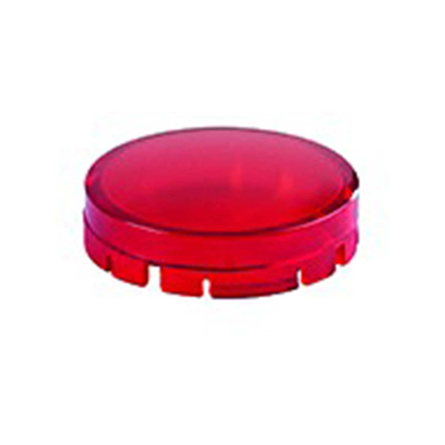 Eine große, runde rote Taste mit glänzender Oberfläche, vor einem weißen Hintergrund.