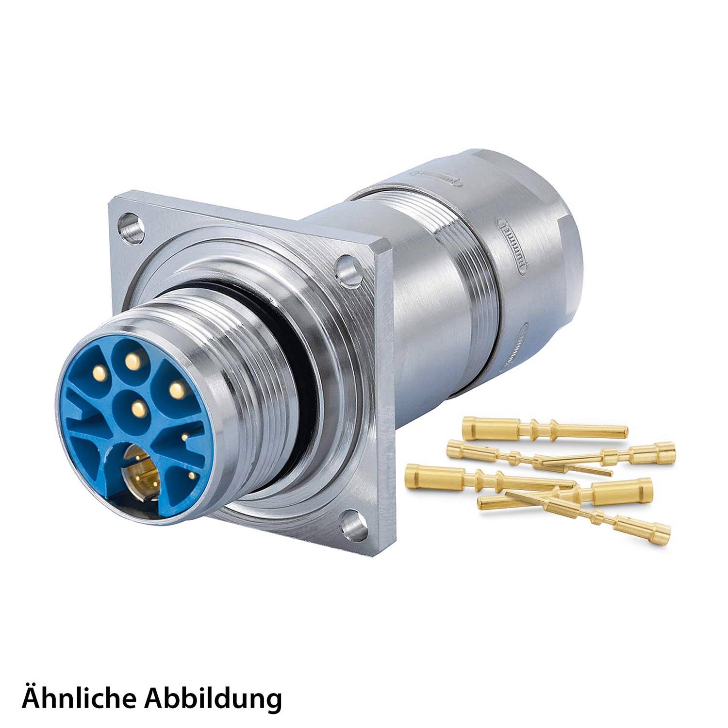 799918270K HUMMEL SET inkl. Kontakte M23 Hybrid Wanddurchführung Kupplung, Crimpein. gerade Polzahl 3+4+4+PE, Stift