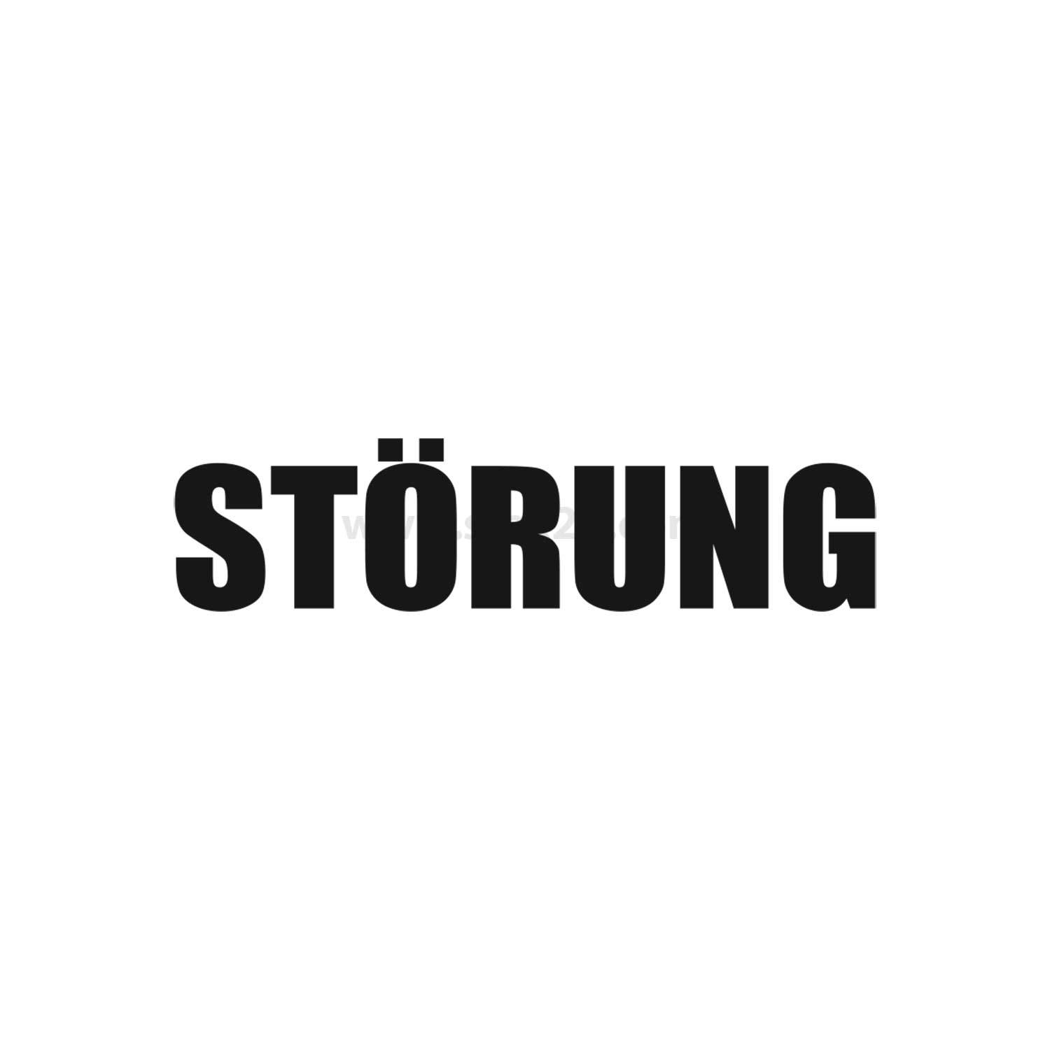 Das Bild zeigt das Wort 'STÖRUNG', was eine Störung oder Unterbrechung andeutet.