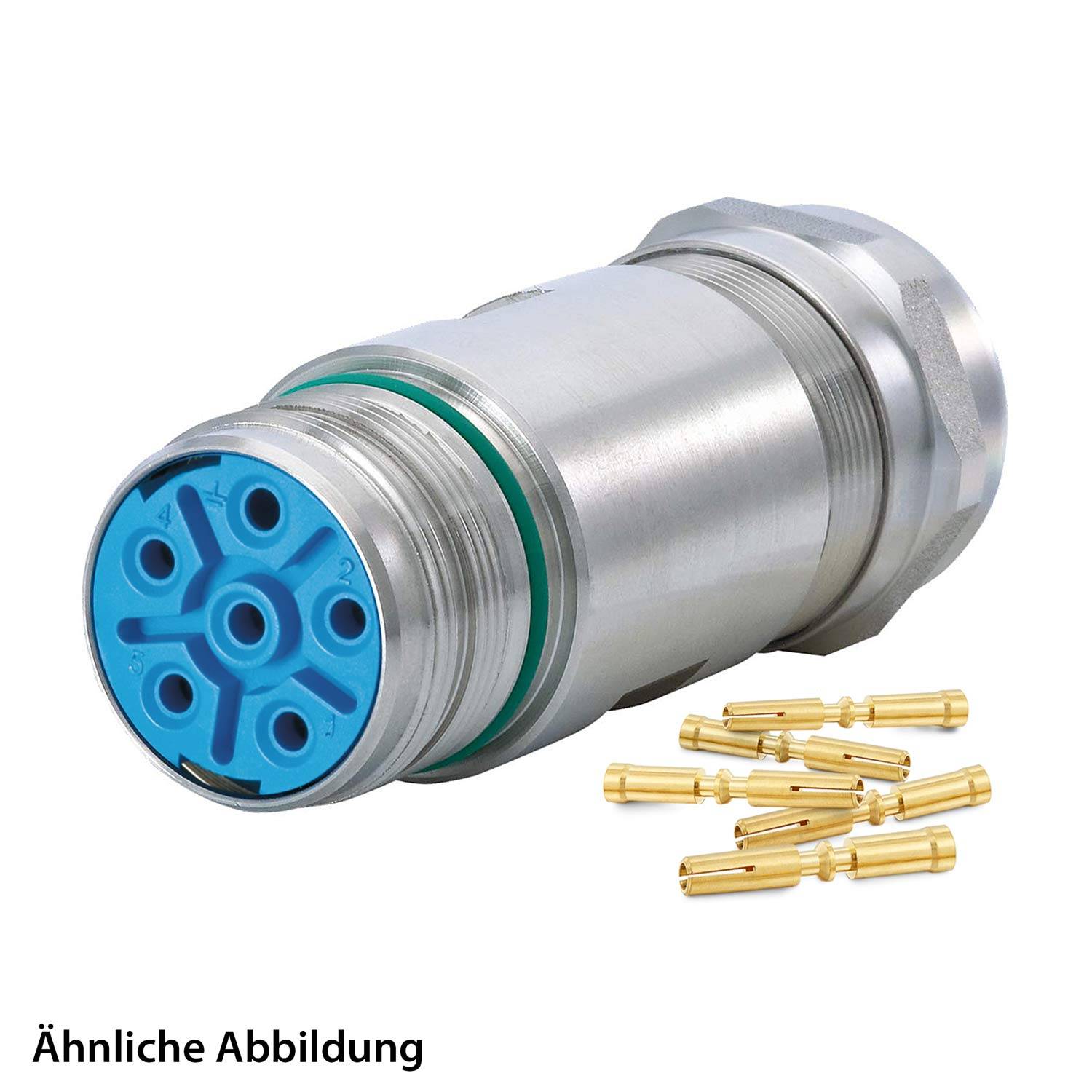 799921266K HUMMEL SET inkl. Kontakte M23 Leistung INOX Kupplungssteckverbinder, Crimp gerade Polzahl 3+5+PE, Buchse