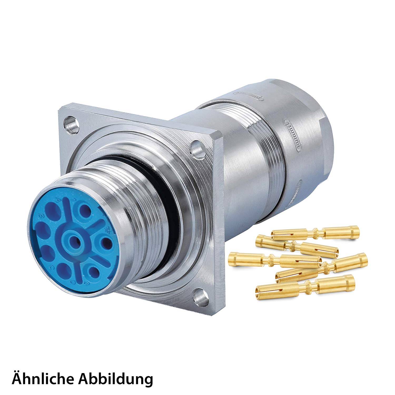 799918268K HUMMEL SET inkl. Kontakte M23 Leistung Wanddurchführung Kupplung, Crimpein. gerade Polzahl 10-pol., Buchse