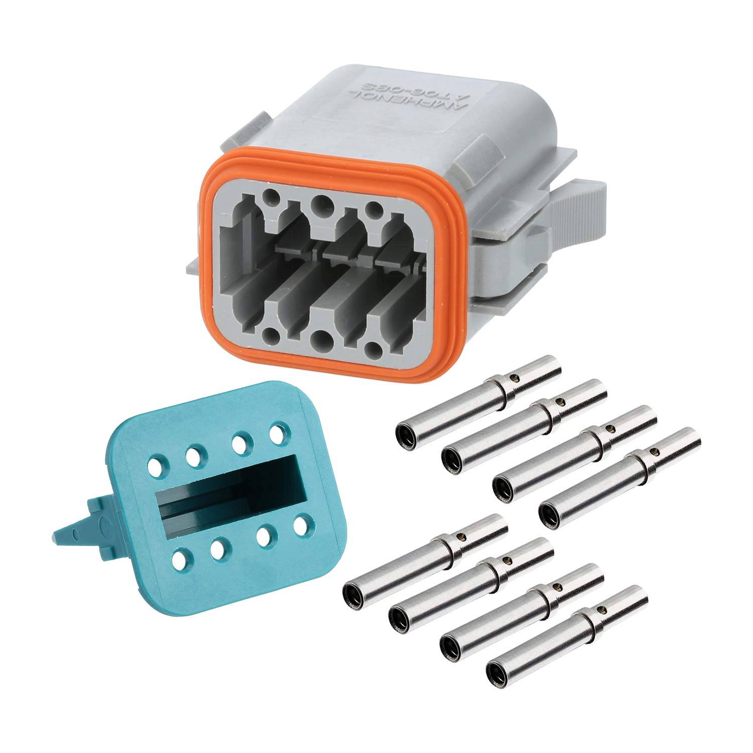 AT06-08SA-KIT01 Amphenol AS-8SF 101 SET-Kabeldose AT-Serie Buchse, Kodierung A, 8-polig, Crimpanschluss