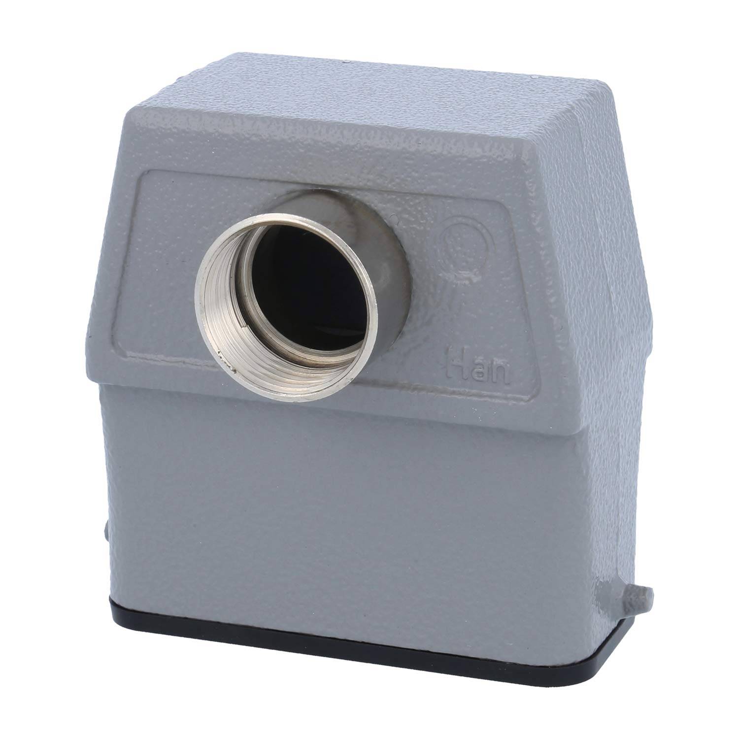 09200100640 HARTING Han 10A Tüllengehäuse hoch, 1xPG13,5 Front Kabelabgang, für 1 Bügel (am Unterteil) Verschraubung