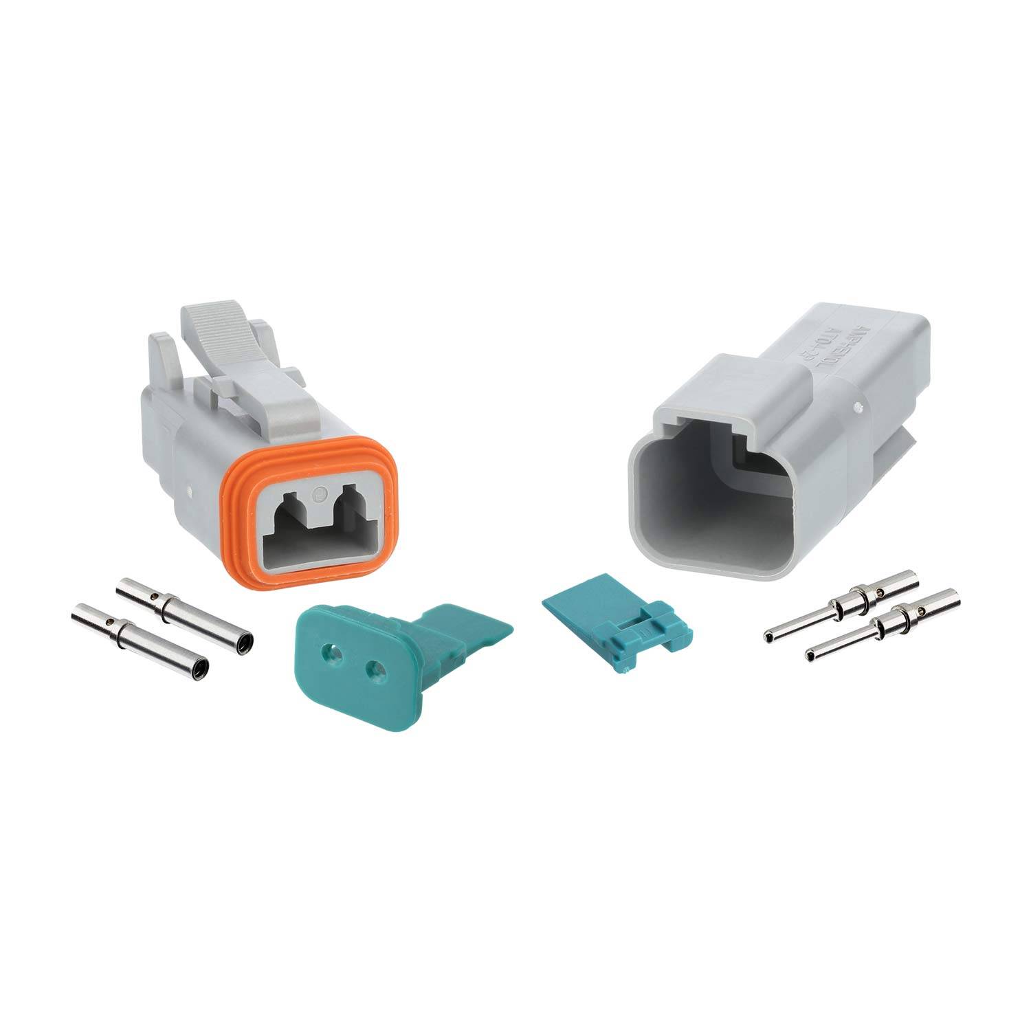 AT2PS-CKIT Amphenol AS-2SM/F 102 SET-Steckverbindung AT-Serie 1xStift/1xBuchse, 2-polig, Crimpanschluss