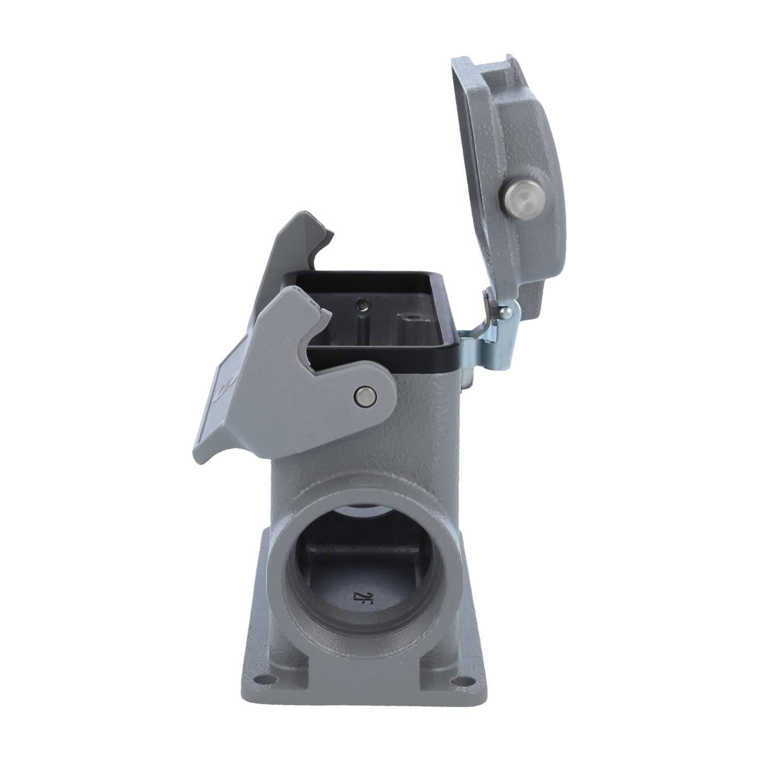 05300162267 HARTING Han 16B Sockelgehäuse hoch, 2xM40 seitlicher Kabelabgang, mit 1 Längsbügel mit Schutzkappe Metall -