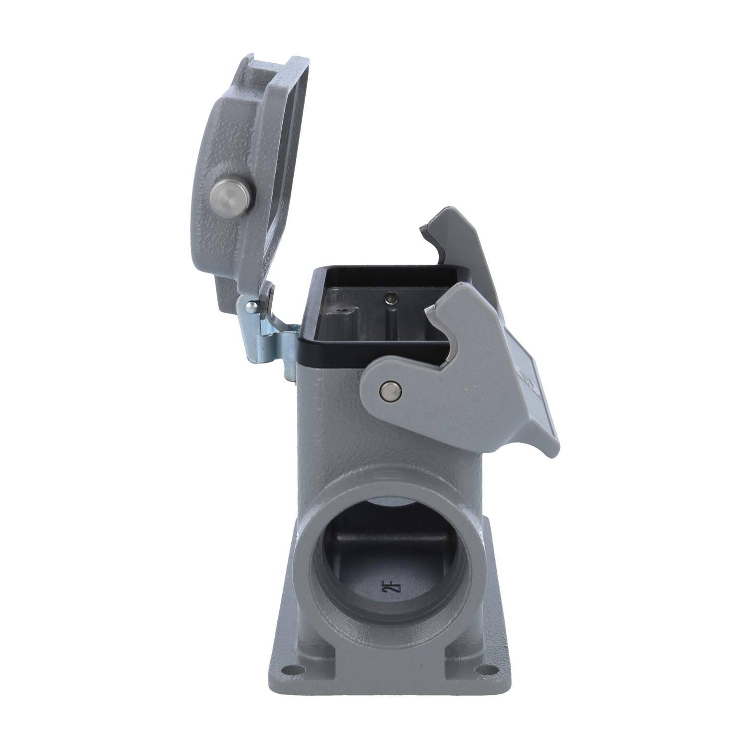 05300162267 HARTING Han 16B Sockelgehäuse hoch, 2xM40 seitlicher Kabelabgang, mit 1 Längsbügel mit Schutzkappe Metall -