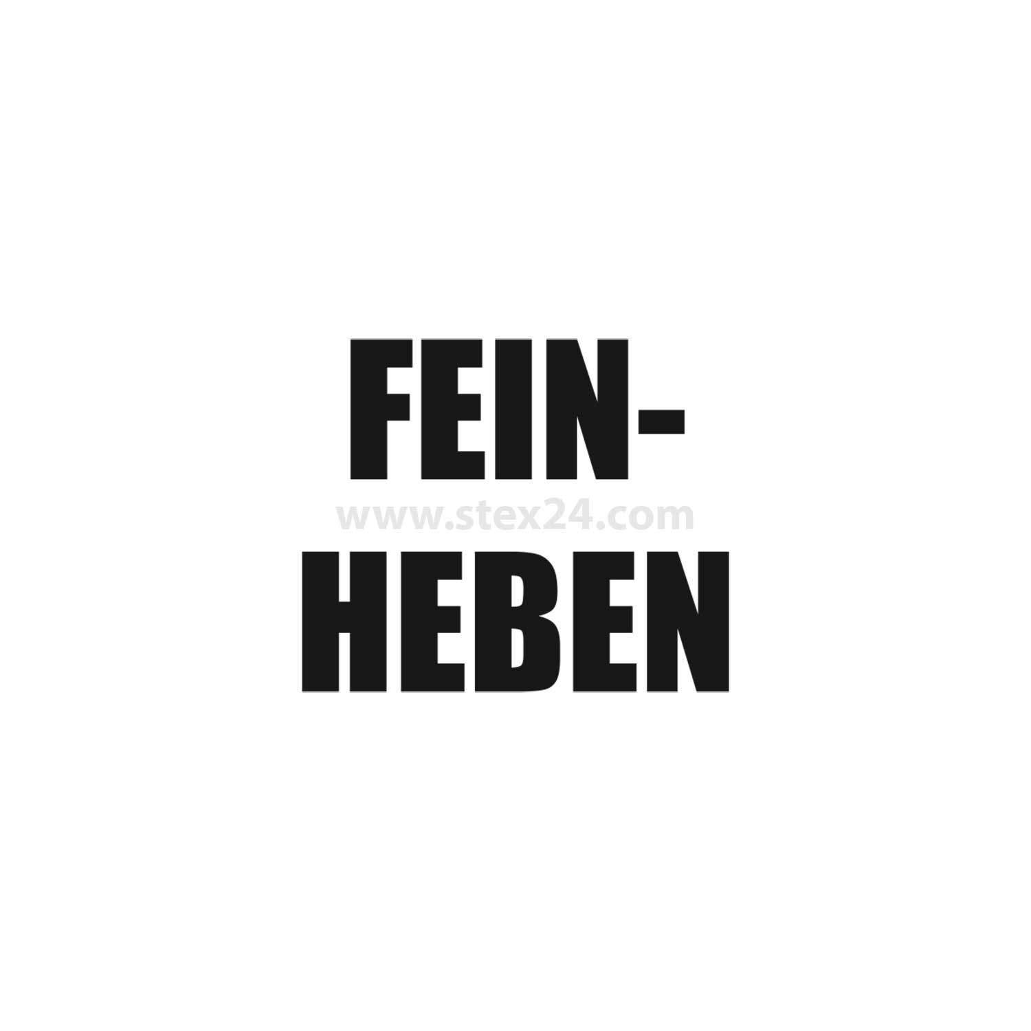 Ein weißes Bild mit fetter schwarzer Schrift, die in der Mitte 'FEIN-HEBEN' liest.